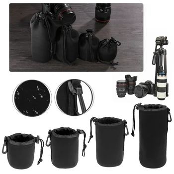 Сумка для объектива камеры неопреновая водонепроницаемая мягкая сумка для объектива видеокамеры Сумка-чехол для Canon Sony для большинства цифровых зеркальных камер
