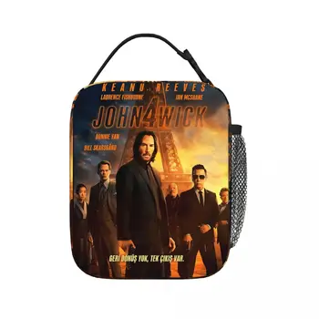 Сумки для ланча John Wick 4 Movie, Изолированная сумка для ланча, переносная термосумка, Герметичные сумки для пикника для женщин и девочек