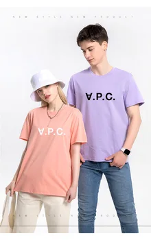 Топы Harajuku с принтом APC, мужская футболка для спортзала, летняя однотонная футболка оверсайз с коротким рукавом, Мужская одежда, Модная женская Уличная одежда для пары