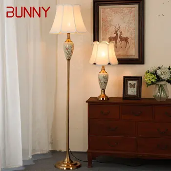 Торшеры из китайской керамики BUNNY, Стоячие светодиодные Современные Креативные Настольные лампы для дома, гостиной, прикроватной тумбочки в спальне