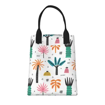 Тропические пляжные пальмы, большая модная сумка для покупок с ручками, многоразовая хозяйственная сумка из прочной винтажной хлопчатобумажной ткани