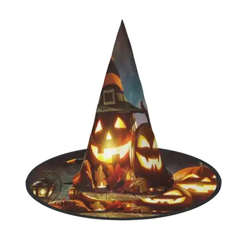 Тыква Интересное украшение Шляпа Ведьмы Шляпа Ведьмы на Хэллоуин для детей Принадлежности для декора вечеринок Подвесное украшение на дереве