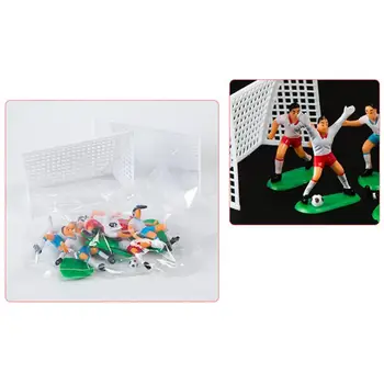 Фигурки мини-футболистов, модель стойки футбольных ворот, Декорации железной дороги, детские развивающие игрушки для офиса, украшения дома