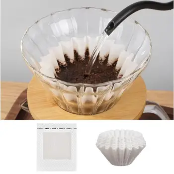 Фильтр для кофе Одноразовый Фильтр для кофе Эспрессо 50шт Пакетик для кофе с капельницей для ушей из натуральной древесной массы, Бумажный Пакетик для кофе и чая для рук