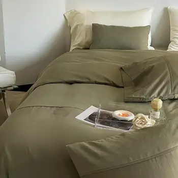 Французская текстура, 100 хлопок из длинных штапелей, ретро-стеганое одеяло из четырех частей, простыня, хлопковое постельное белье