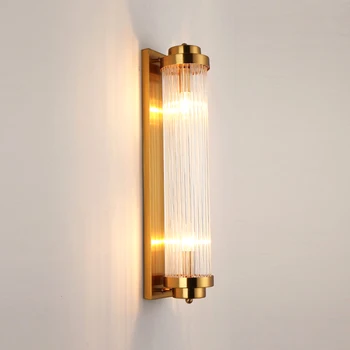 Хрустальный настенный светильник Золотой Современный внутренний настенный светильник для спальни Прикроватная тумбочка Украшение гостиной Светодиодное бра для ванной комнаты
