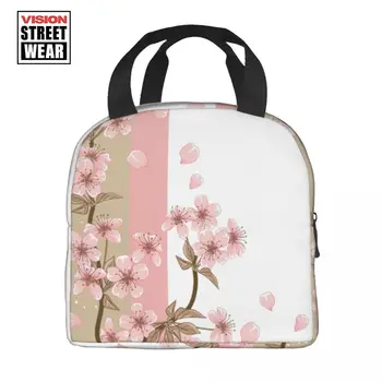 Цветущая вишня после зимы, Термоизолированные сумки для ланча, женский Японский контейнер для ланча с цветами Сакуры для школьной еды, коробка для еды
