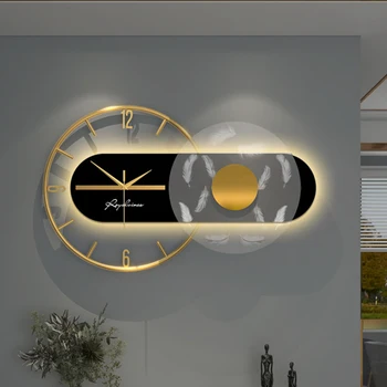 Цифровые настенные часы Большие Декоративные модели Роскошные Креативные Гигантские настенные часы Horloge Murale для гостиной Настенное украшение AB50WC
