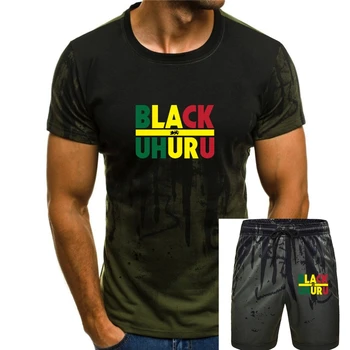 Черная мужская футболка с логотипом ямайской регги-группы Uhuru, размер S-3XL