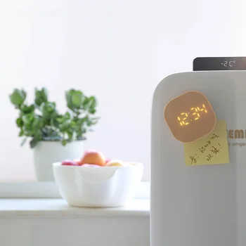 Электронный Квадратный Бесшумный прикроватный будильник с интеллектуальным датчиком температуры, настольные часы с магнитным притяжением, домашний декор