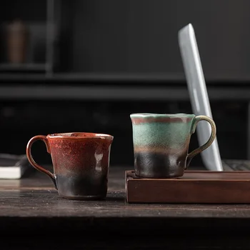 Японский стиль ретро кофейная чашка трансграничная керамическая чашка большой емкости послеобеденный чай керамическая чашка ins wind ретро печь утолщенная